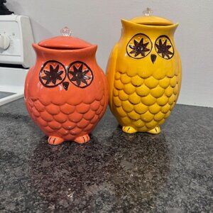 Vintage Pier 1 Import Owl Canisters